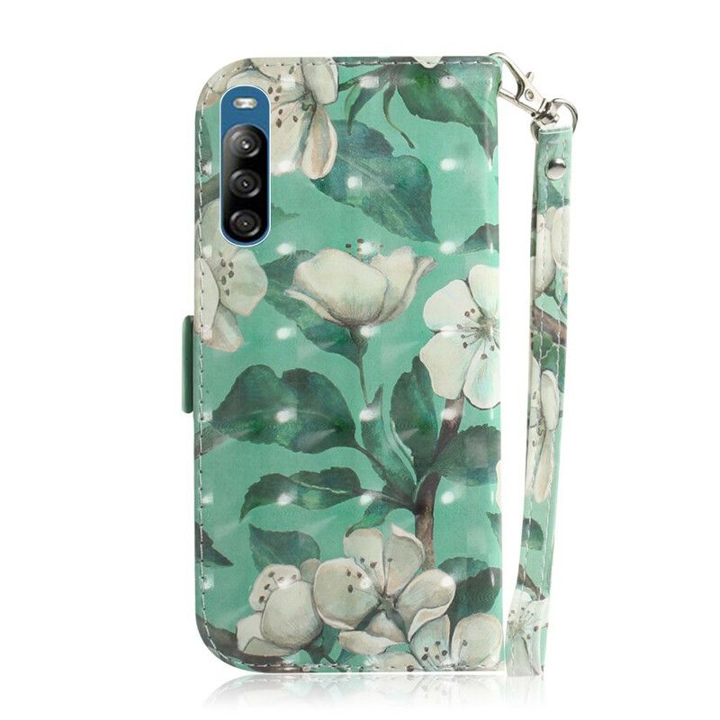 Flip Cover Sony Xperia L4 Med Snor Thong Blomstergren