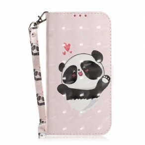 Læder Cover Sony Xperia L4 Med Snor Thong Panda Love