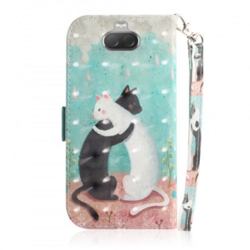 Flip Cover Sony Xperia 10 Med Snor Thong Cat Friends