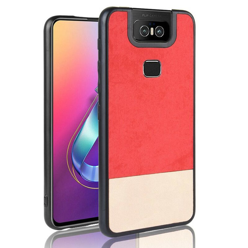 Mobilcover Asus ZenFone 6 Tofarvet Imiteret Læder