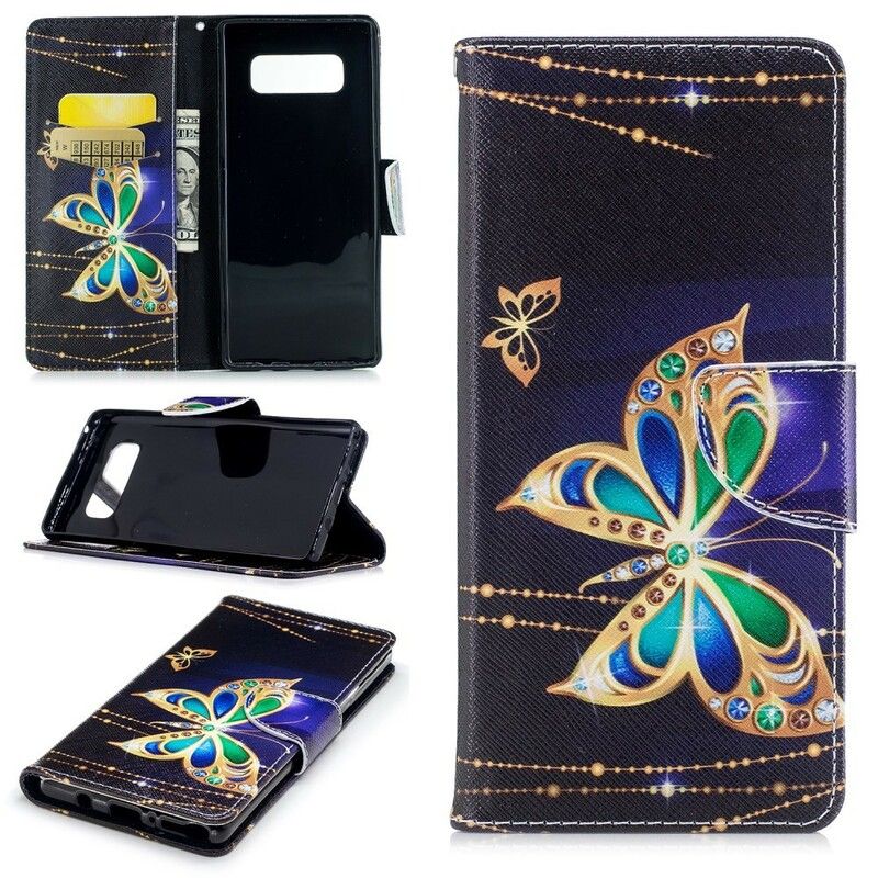 Flip Cover Samsung Galaxy Note 8 Magisk Sommerfugl