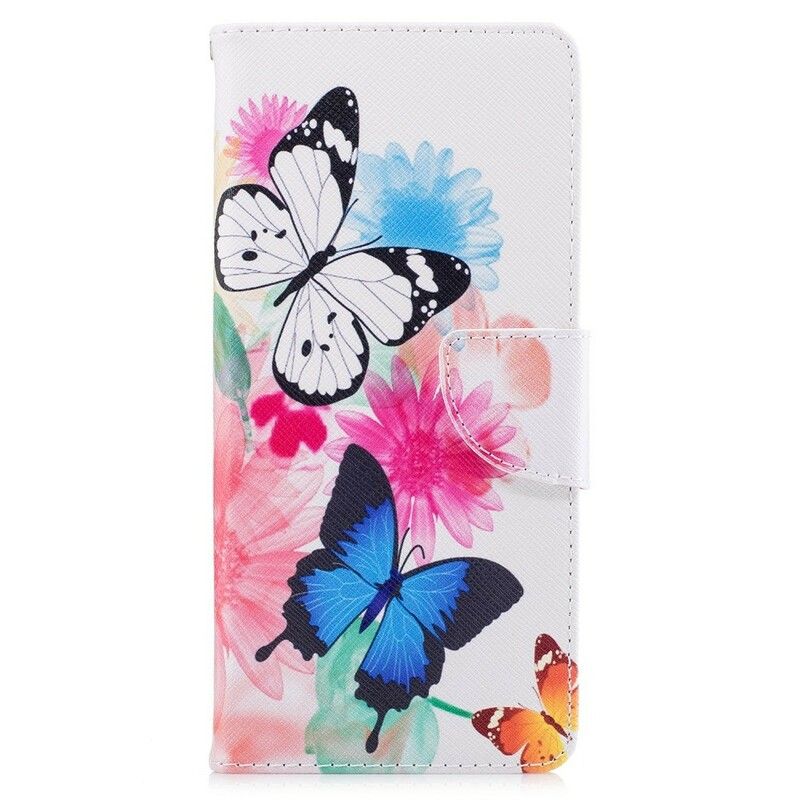 Flip Cover Samsung Galaxy Note 8 Malede Sommerfugle Og Blomster