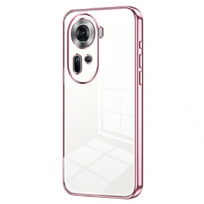 Cover Oppo Reno 11 5g Telefon Etui Gennemsigtige Metalliske Kanter