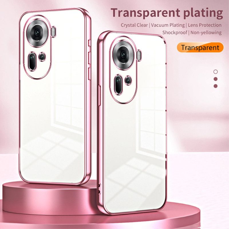 Cover Oppo Reno 11 5g Telefon Etui Gennemsigtige Metalliske Kanter