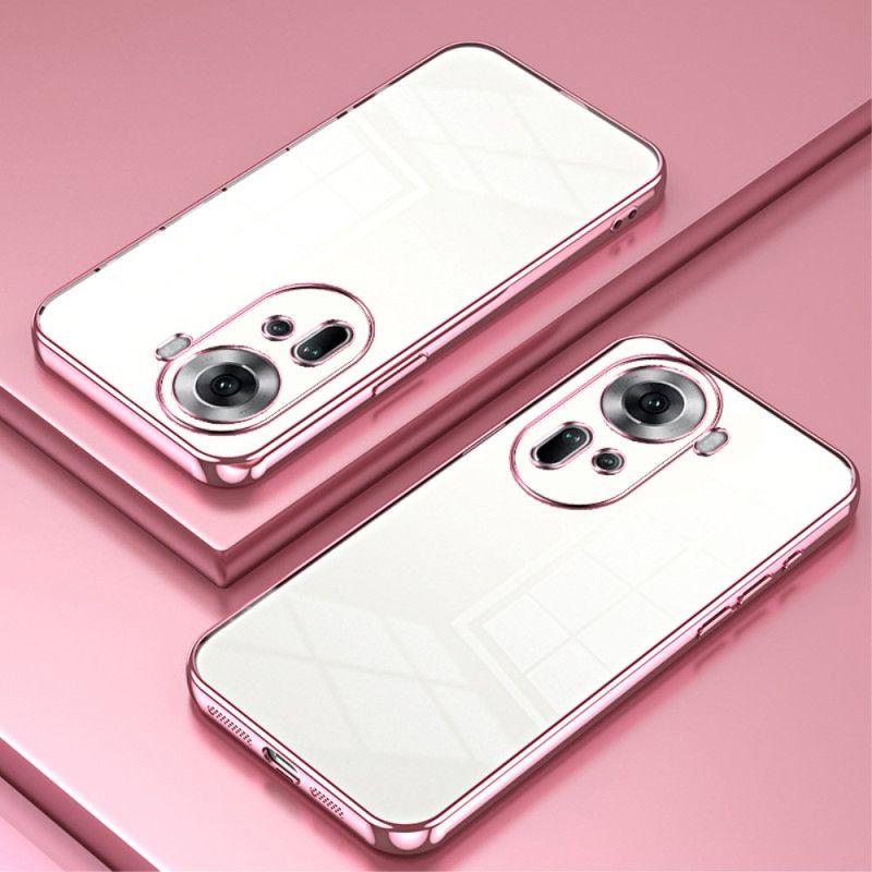 Cover Oppo Reno 11 5g Telefon Etui Gennemsigtige Metalliske Kanter