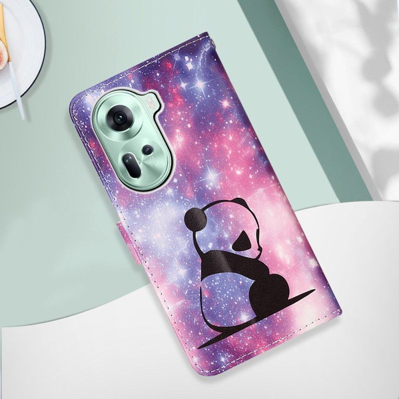 Flip Cover Oppo Reno 11 5g Baby Panda Med Rem