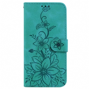 Flip Cover Oppo Reno 11 5g Blomstermønster Med Rem