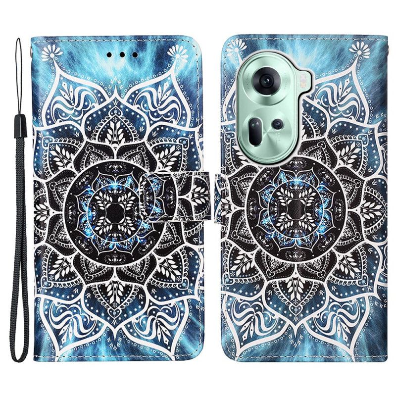 Flip Cover Til Oppo Reno 11 5g Mandala Blomst Med Rem