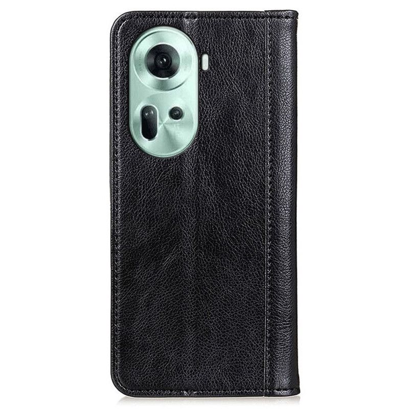 Læder Cover Oppo Reno 11 5g Litchi Texture Split Læder