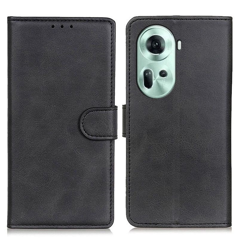 Læder Cover Oppo Reno 11 5g Telefon Etui Mat Kunstlæder