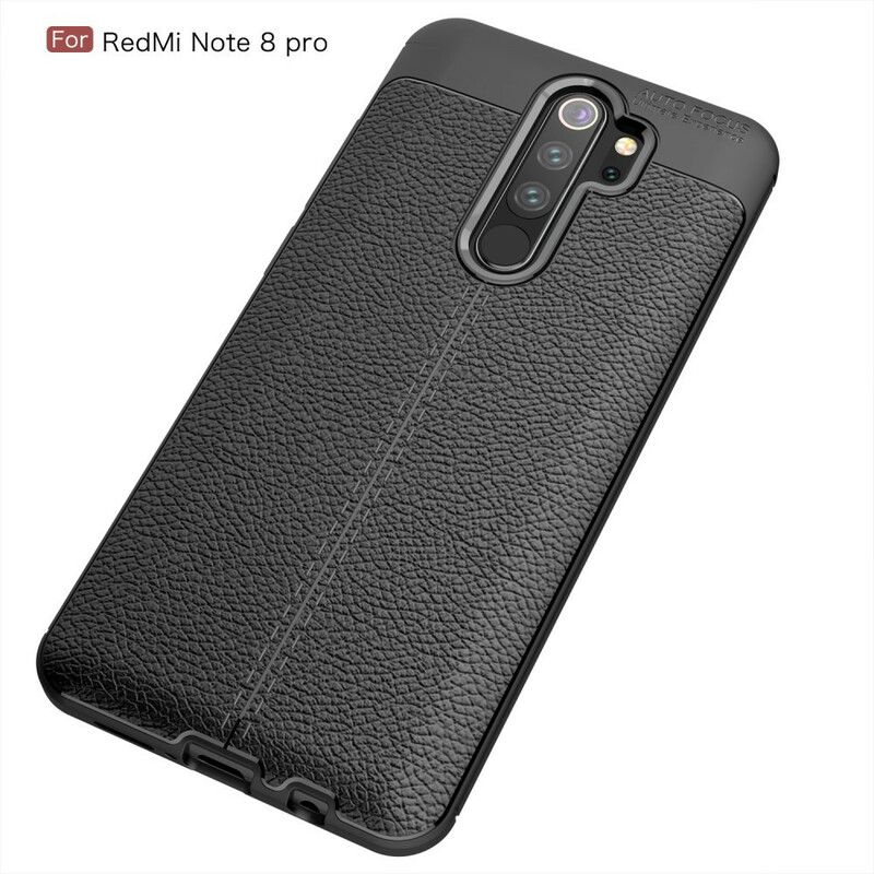 Cover Xiaomi Redmi Note 8 Pro Dobbelt Linje Litchi Læder Effekt