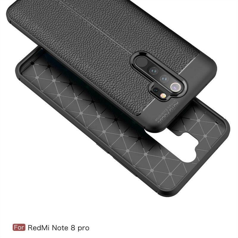 Cover Xiaomi Redmi Note 8 Pro Dobbelt Linje Litchi Læder Effekt