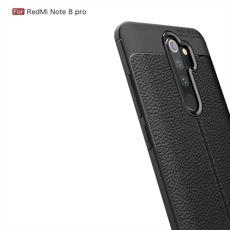 Cover Xiaomi Redmi Note 8 Pro Dobbelt Linje Litchi Læder Effekt