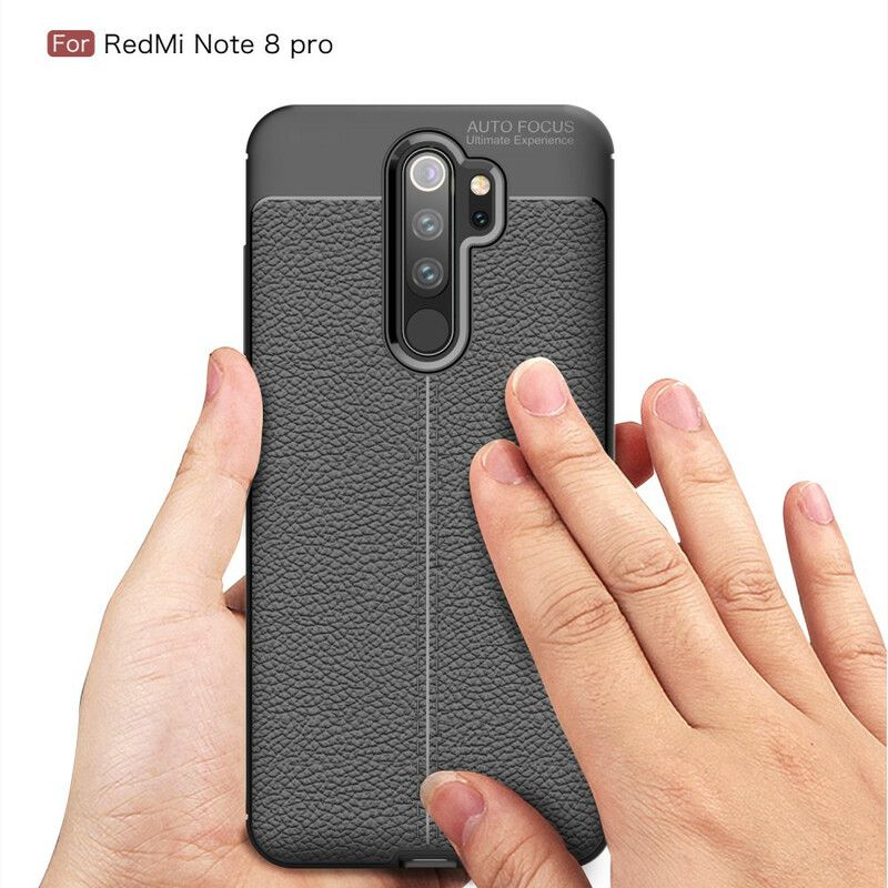 Cover Xiaomi Redmi Note 8 Pro Dobbelt Linje Litchi Læder Effekt