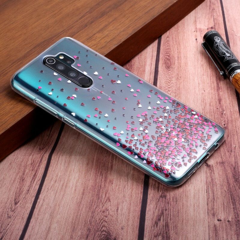 Cover Xiaomi Redmi Note 8 Pro Flere Røde Hjerter