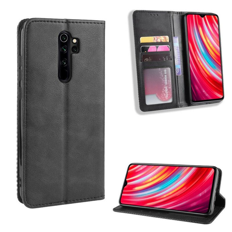 Cover Xiaomi Redmi Note 8 Pro Flip Cover Vintage Stiliseret Lædereffekt