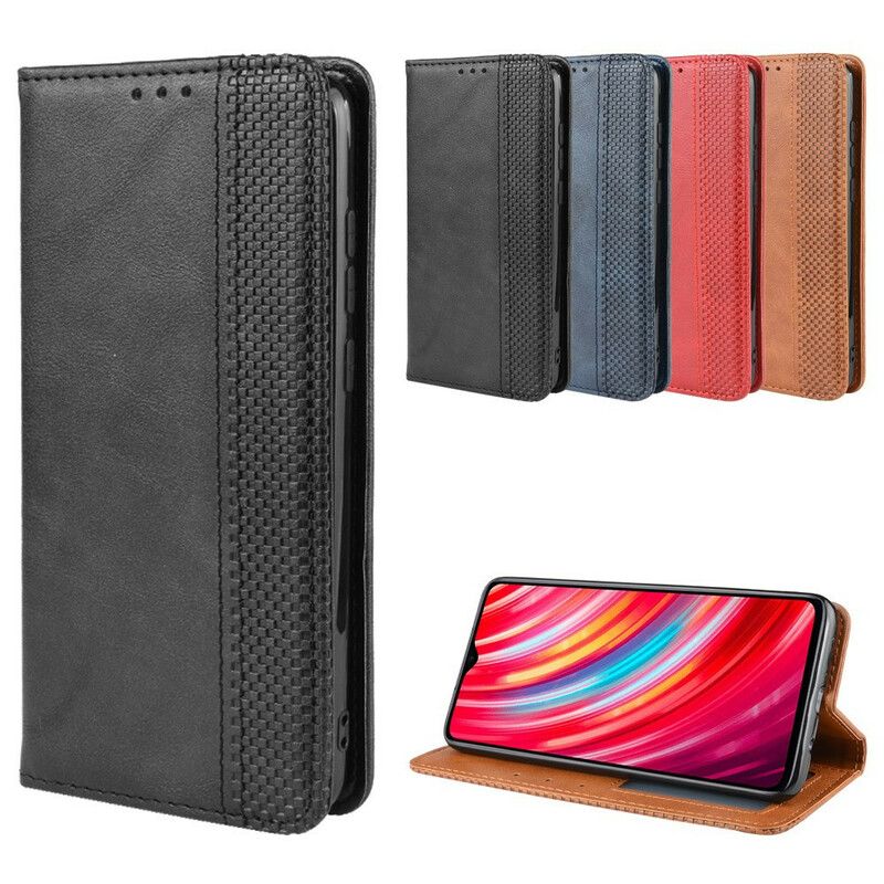 Cover Xiaomi Redmi Note 8 Pro Flip Cover Vintage Stiliseret Lædereffekt