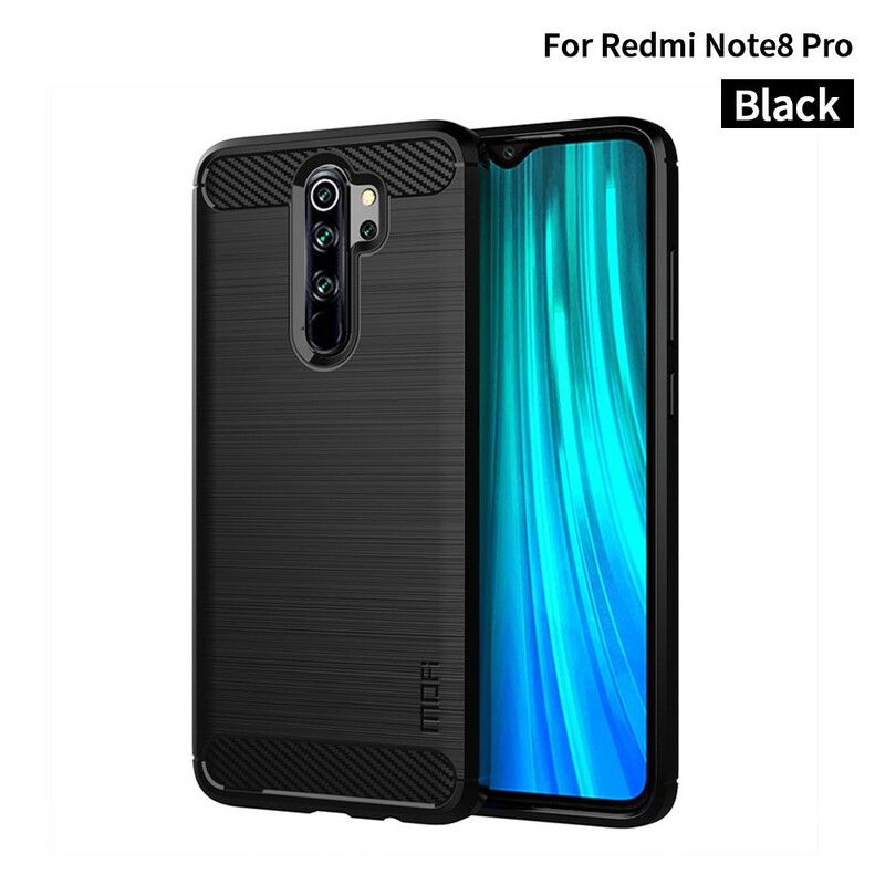 Cover Xiaomi Redmi Note 8 Pro Mofi Børstet Kulfiber