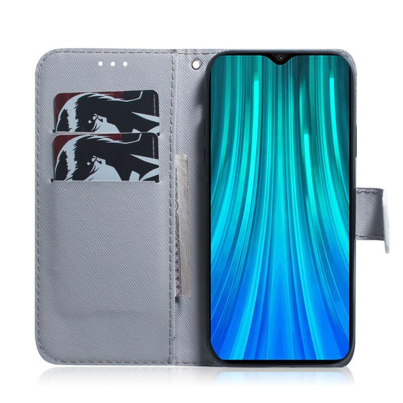 Læder Cover Xiaomi Redmi Note 8 Pro Maleri Af Ugler