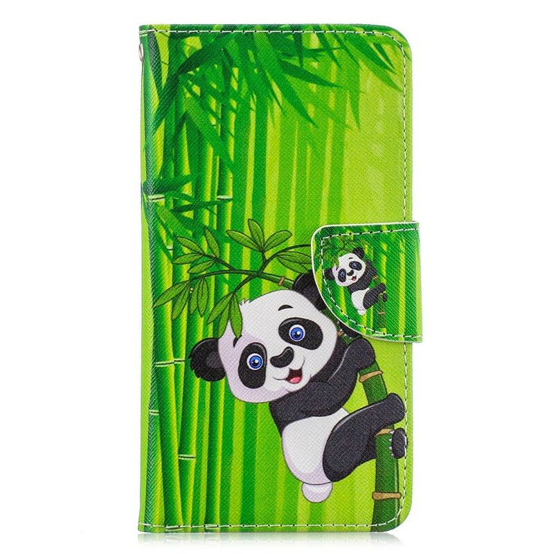 Læder Cover Xiaomi Redmi Note 8 Pro Panda Og Bambus