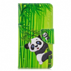 Læder Cover Xiaomi Redmi Note 8 Pro Panda Og Bambus