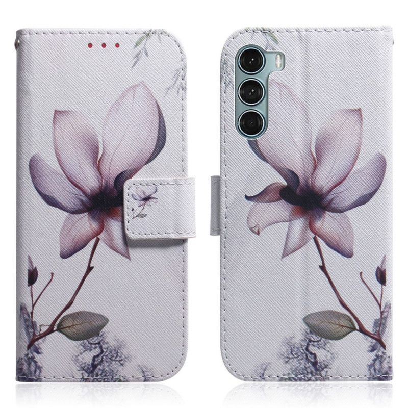 Flip Cover Moto G200 5G Gammel Rosenblomst