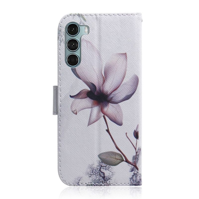 Flip Cover Moto G200 5G Gammel Rosenblomst