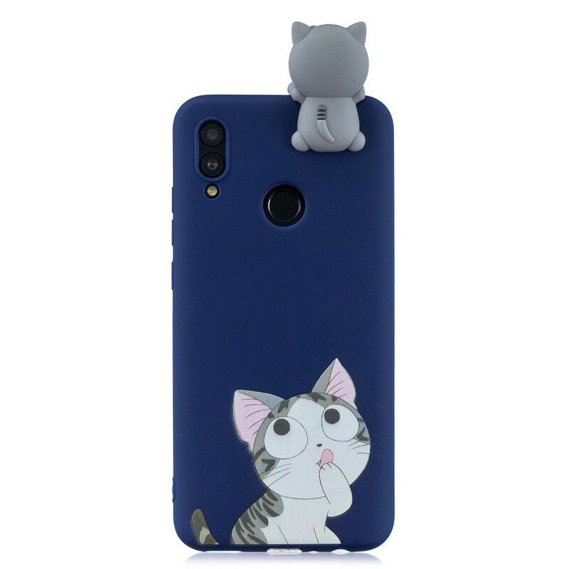 Cover Huawei P Smart 2019 / Honor 10 Lite Thinking Cat 3d