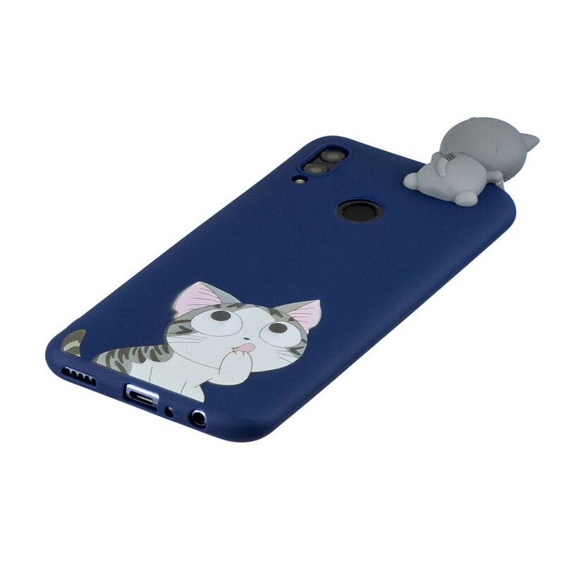 Cover Huawei P Smart 2019 / Honor 10 Lite Thinking Cat 3d