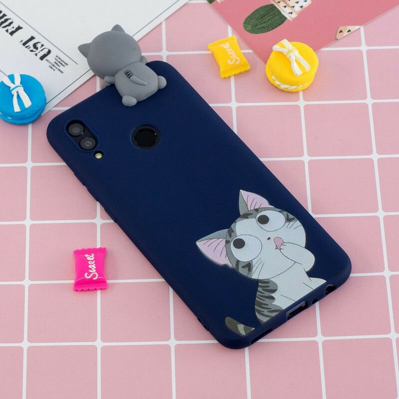 Cover Huawei P Smart 2019 / Honor 10 Lite Thinking Cat 3d