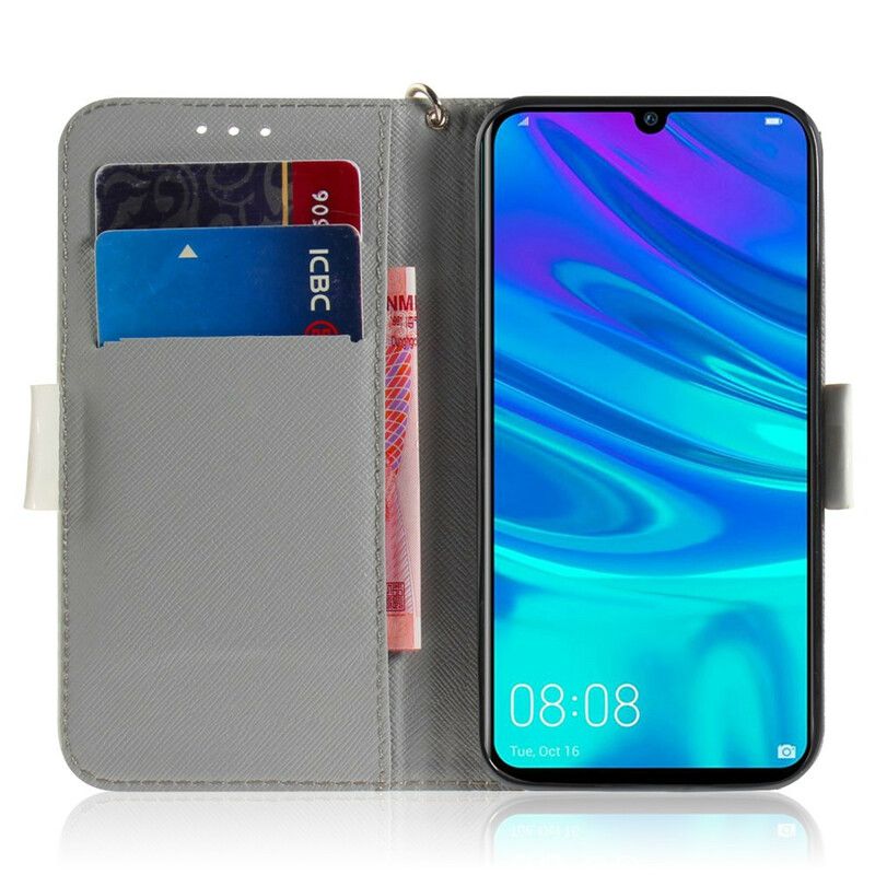 Flip Cover Huawei P Smart 2019 / Honor 10 Lite Med Snor Thong Blomstergren