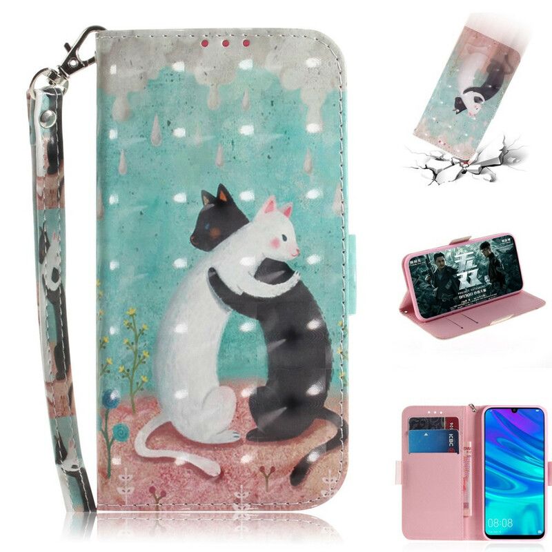 Flip Cover Huawei P Smart 2019 / Honor 10 Lite Med Snor Thong Cat Friends