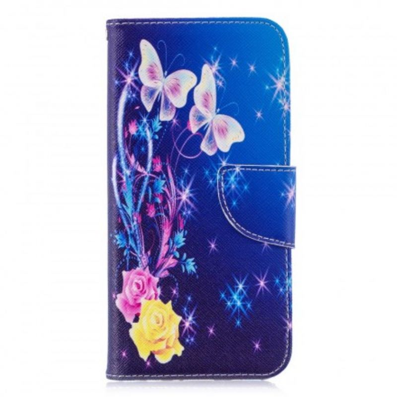 Flip Cover Huawei P Smart 2019 / Honor 10 Lite Sommerfugle Om Natten