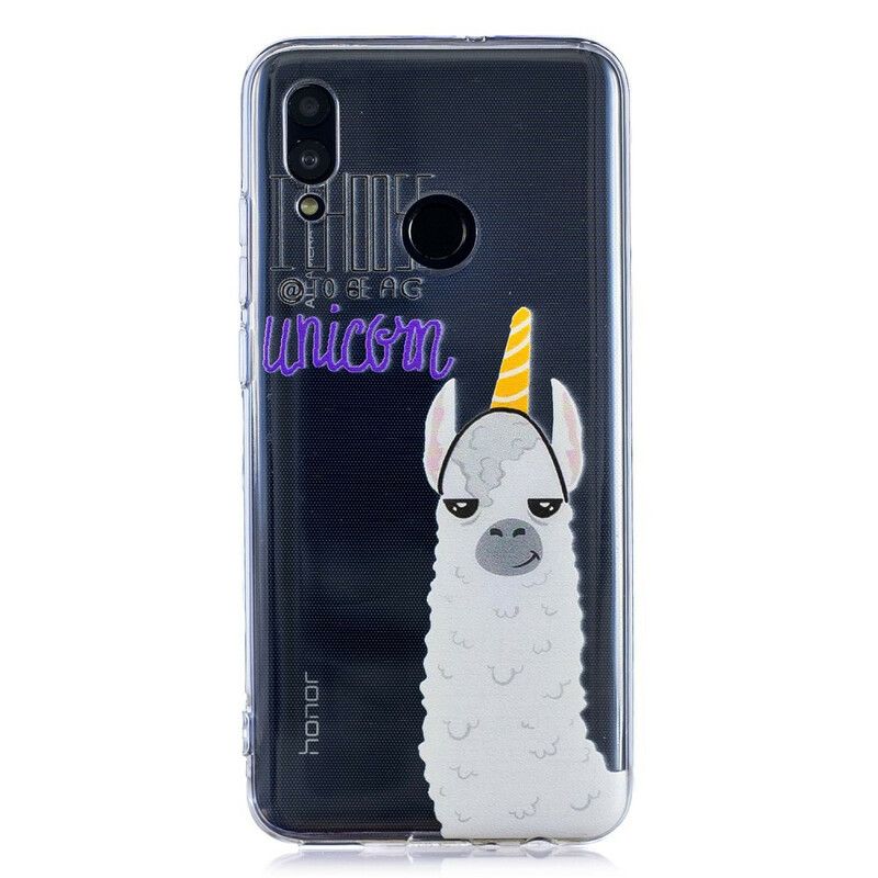 Mobilcover Huawei P Smart 2019 / Honor 10 Lite Transparent Lama Unicorn