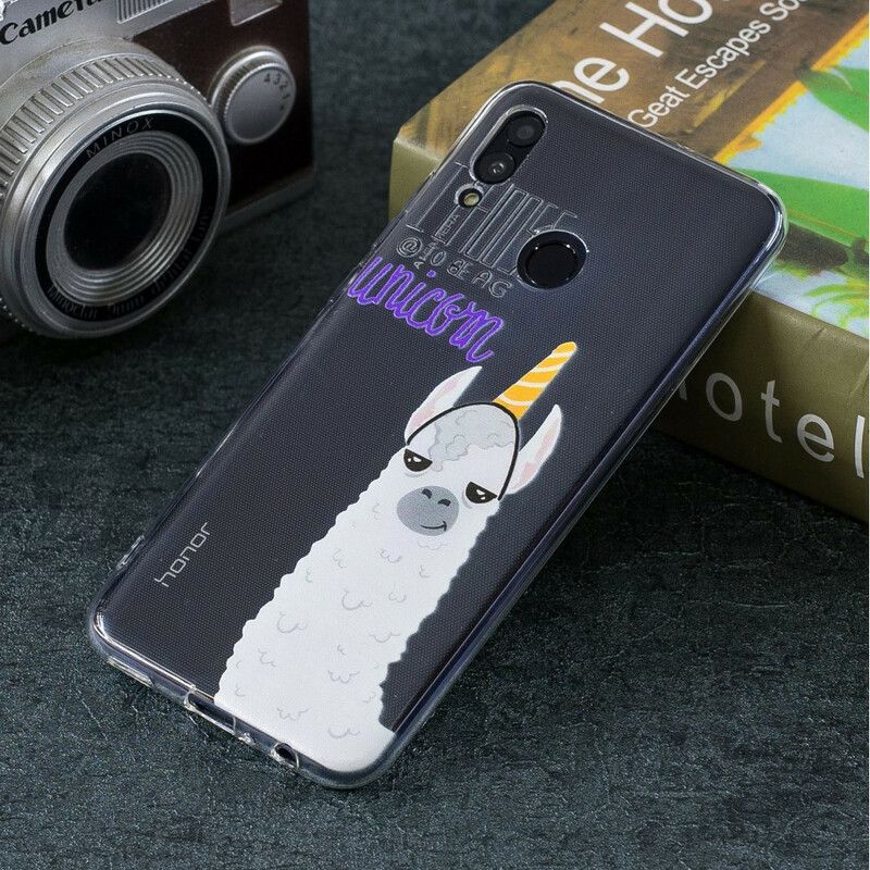 Mobilcover Huawei P Smart 2019 / Honor 10 Lite Transparent Lama Unicorn