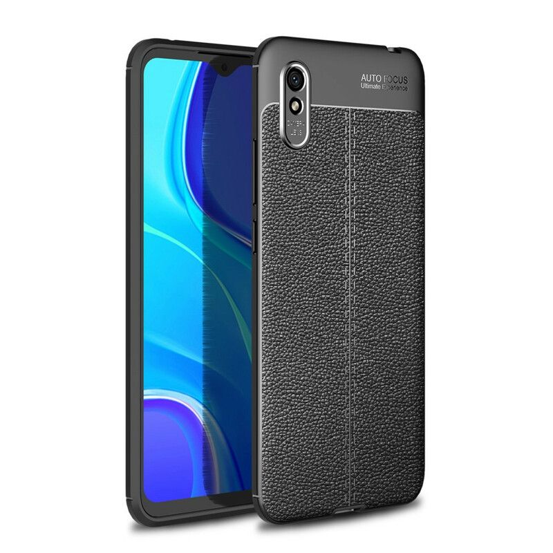 Cover Xiaomi Redmi 9A Dobbelt Linje Litchi Lædereffekt