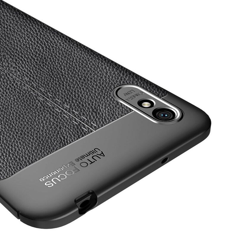 Cover Xiaomi Redmi 9A Dobbelt Linje Litchi Lædereffekt