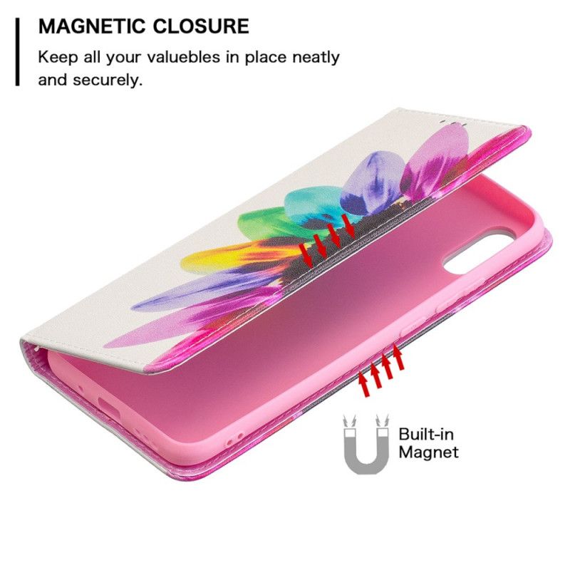 Cover Xiaomi Redmi 9A Flip Cover Akvarelblomst