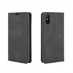 Cover Xiaomi Redmi 9A Flip Cover Blødt Lædereffekt