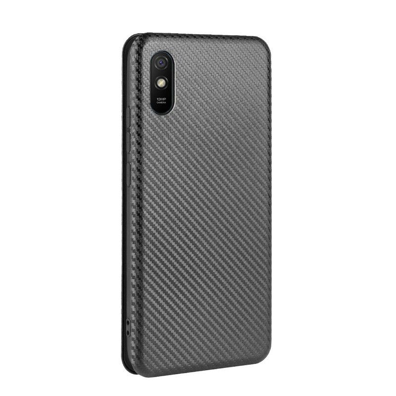 Cover Xiaomi Redmi 9A Flip Cover Farvet Carbon Silikone