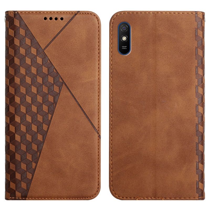 Cover Xiaomi Redmi 9A Flip Cover Geo Lædereffekt