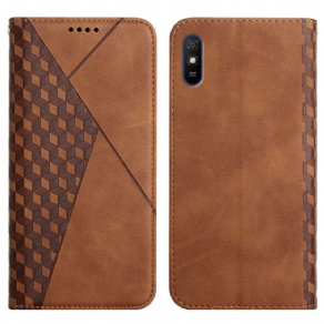 Cover Xiaomi Redmi 9A Flip Cover Geo Lædereffekt