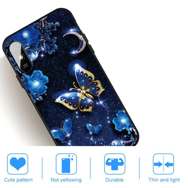 Cover Xiaomi Redmi 9A Gylden Sommerfugl