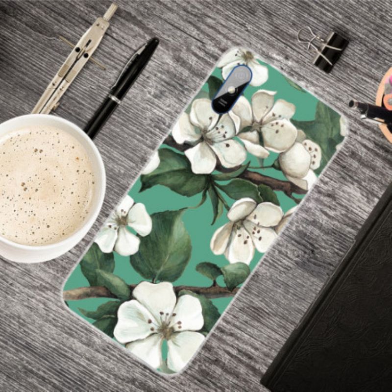 Cover Xiaomi Redmi 9A Hvide Malede Blomster