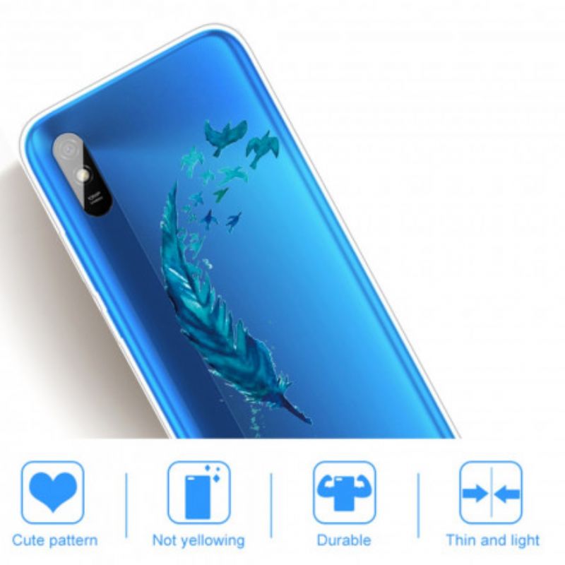 Cover Xiaomi Redmi 9A Smuk Blå Fjer