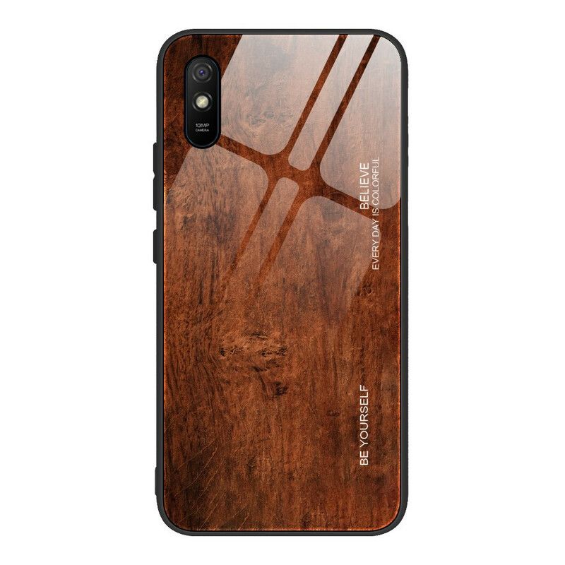 Cover Xiaomi Redmi 9A Trædesign Hærdet Glas