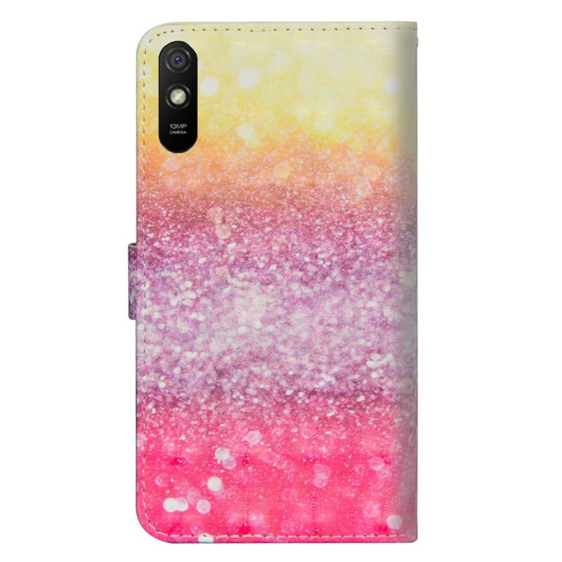 Flip Cover Xiaomi Redmi 9A Magenta Glitter Gradient