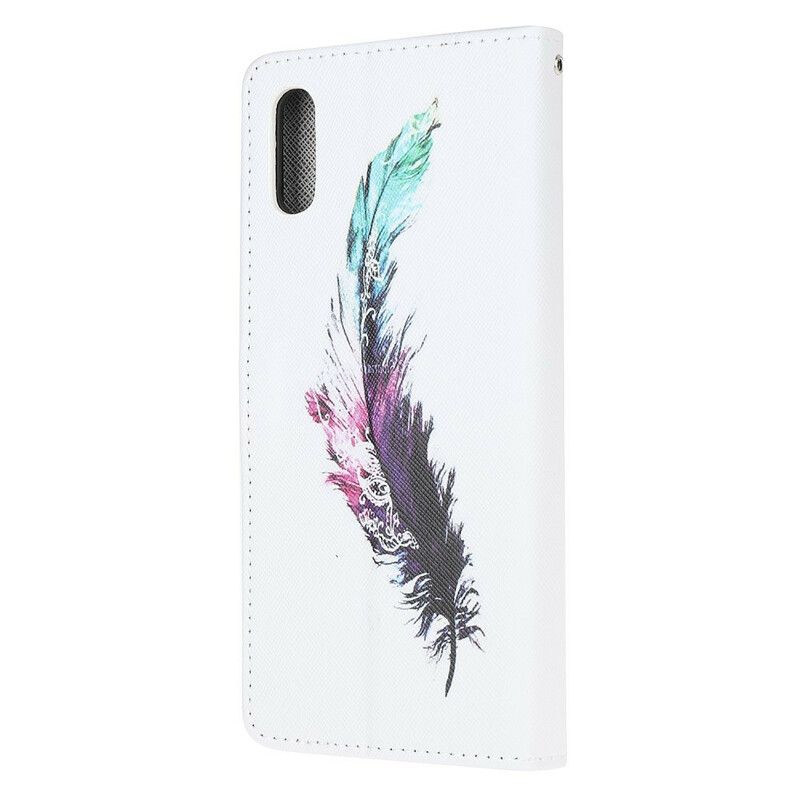 Flip Cover Xiaomi Redmi 9A Med Snor Thong Fjer