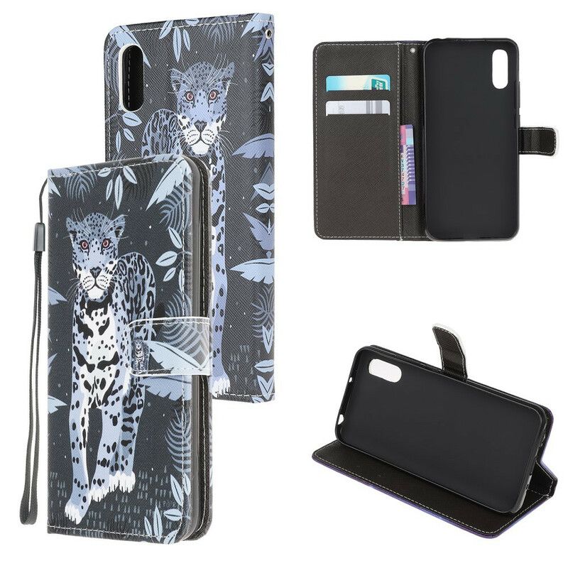 Flip Cover Xiaomi Redmi 9A Med Snor Thong Leopard