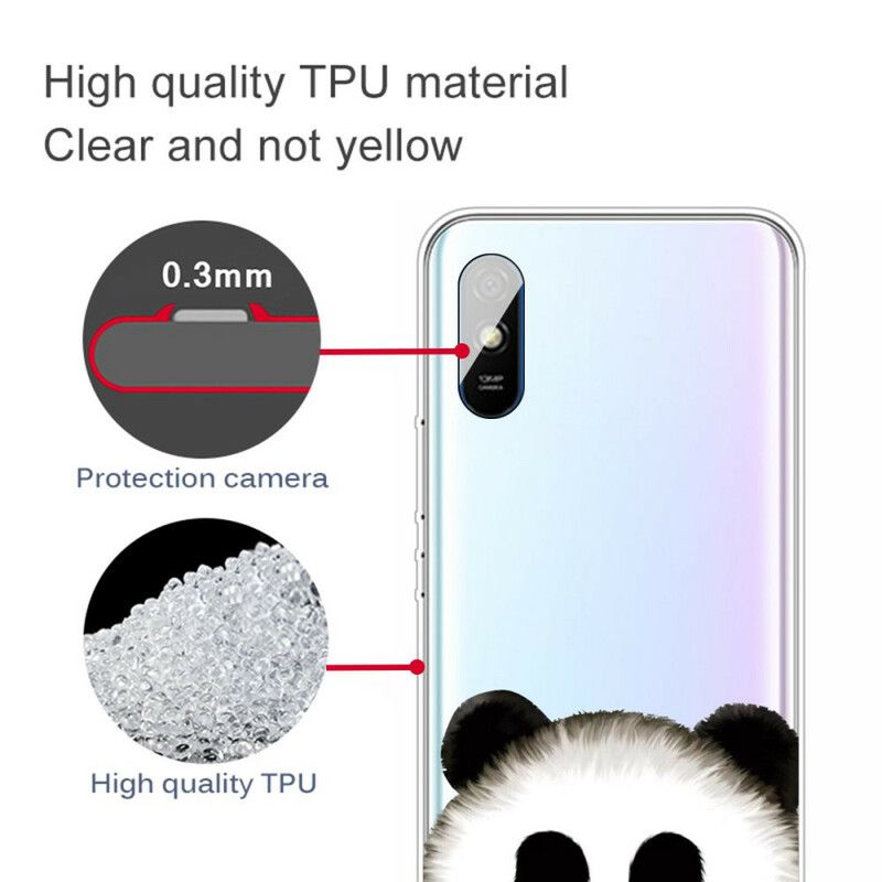 Mobilcover Xiaomi Redmi 9A Transparent Panda